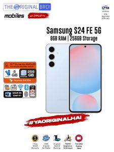Samsung S24 FE 5G - 8GB RAM - 256GB Storage - Easy Monthly Installments - PTA Approved - 1 Year Official Warranty - The Original Bro Mobiles - TOB70